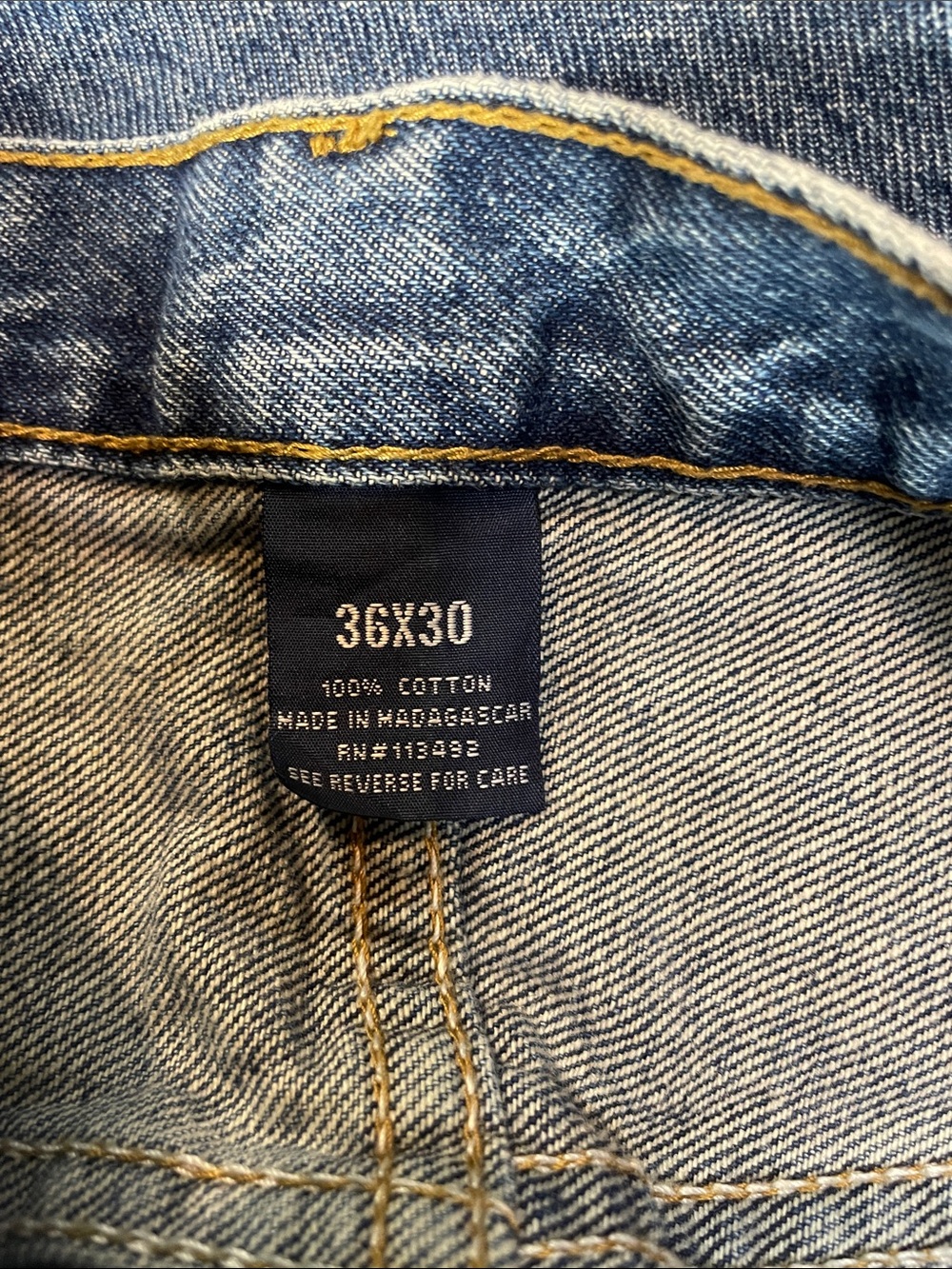 Classic Men's Blue Straight-Leg Work Jeans Size 36X30 | EUC - Picture 6 of 6